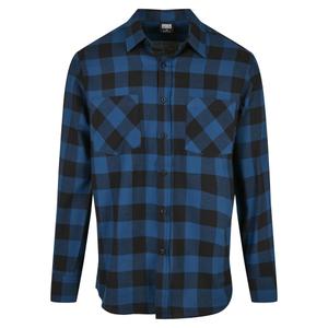 tb297-blue-black-u-shirt-urban-classics-checked-flanell-gt-dark-blue