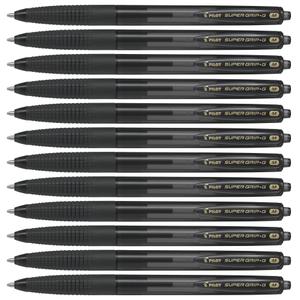 041197-pack-of-12-ballpoint-pens-bic-pilot-super-g-black-one-size