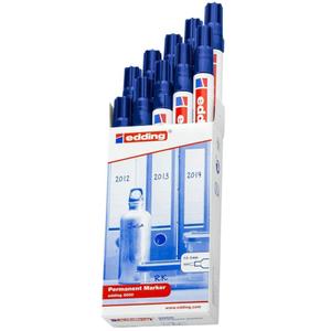 261059-pack-of-10-permanent-markers-edding-3000-blue-one-size