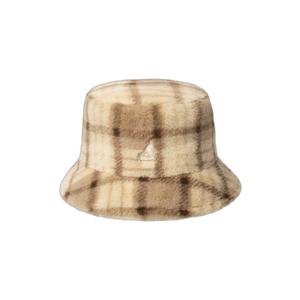 k4370-bm266-faux-fur-bob-kangol-beige-multi-checked