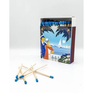 kb877lot6boudal-can-matchbook-plakat-cannes-blue-white-11x11x3-cm