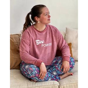 sweatepo-sweatshirt-woman-les-poulettes-fitness-eponge-girl-power-rosewood