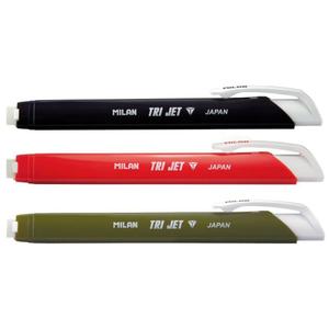 132100-automatic-eraser-holder-2-erasers-milan-black-red-green-one-size