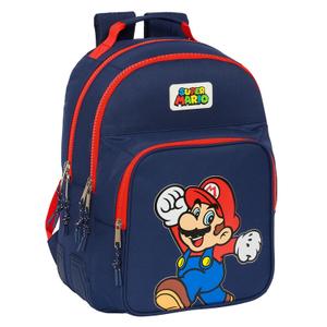 8412688557325-2-compartment-backpack-for-kids-safta-super-mario-bros-blue-32x15x42-cm