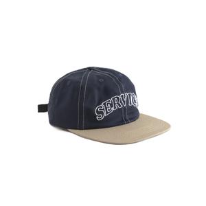 sw031-nvykhki-baseball-cap-service-works-arch-logo-contrst-stitch-navy-khaki-one-size